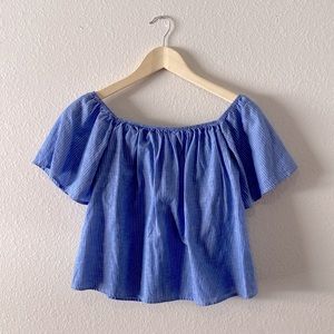 Express Striped Off Shoulder Top